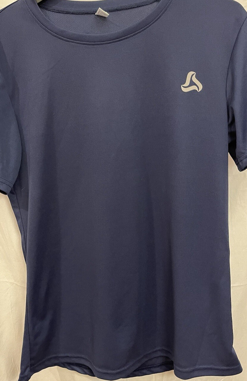 Silkworld Men's Dri-Fit Running Shirt Large Blue Performance Athletic Stretch Te